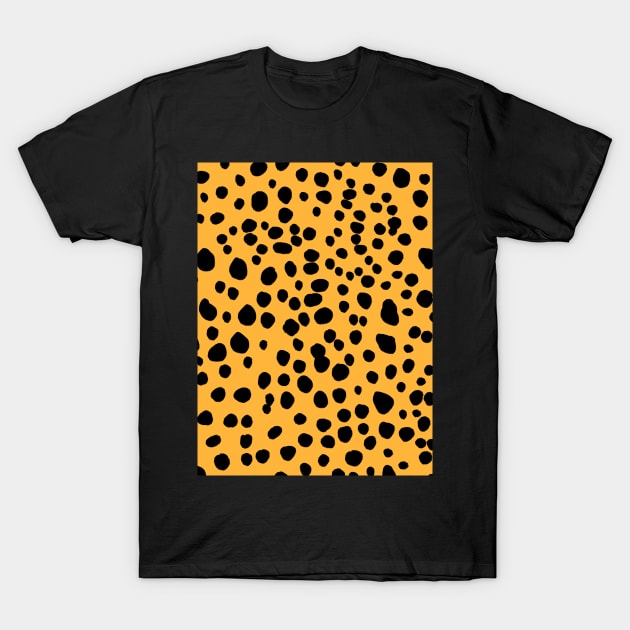 Dalmatian Print on Mustard Yellow T-Shirt by OneThreeSix